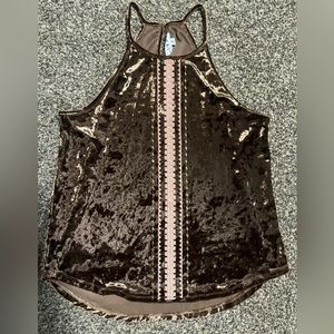 Stitch Fix THML Crushed Velvet Embroidered Top S